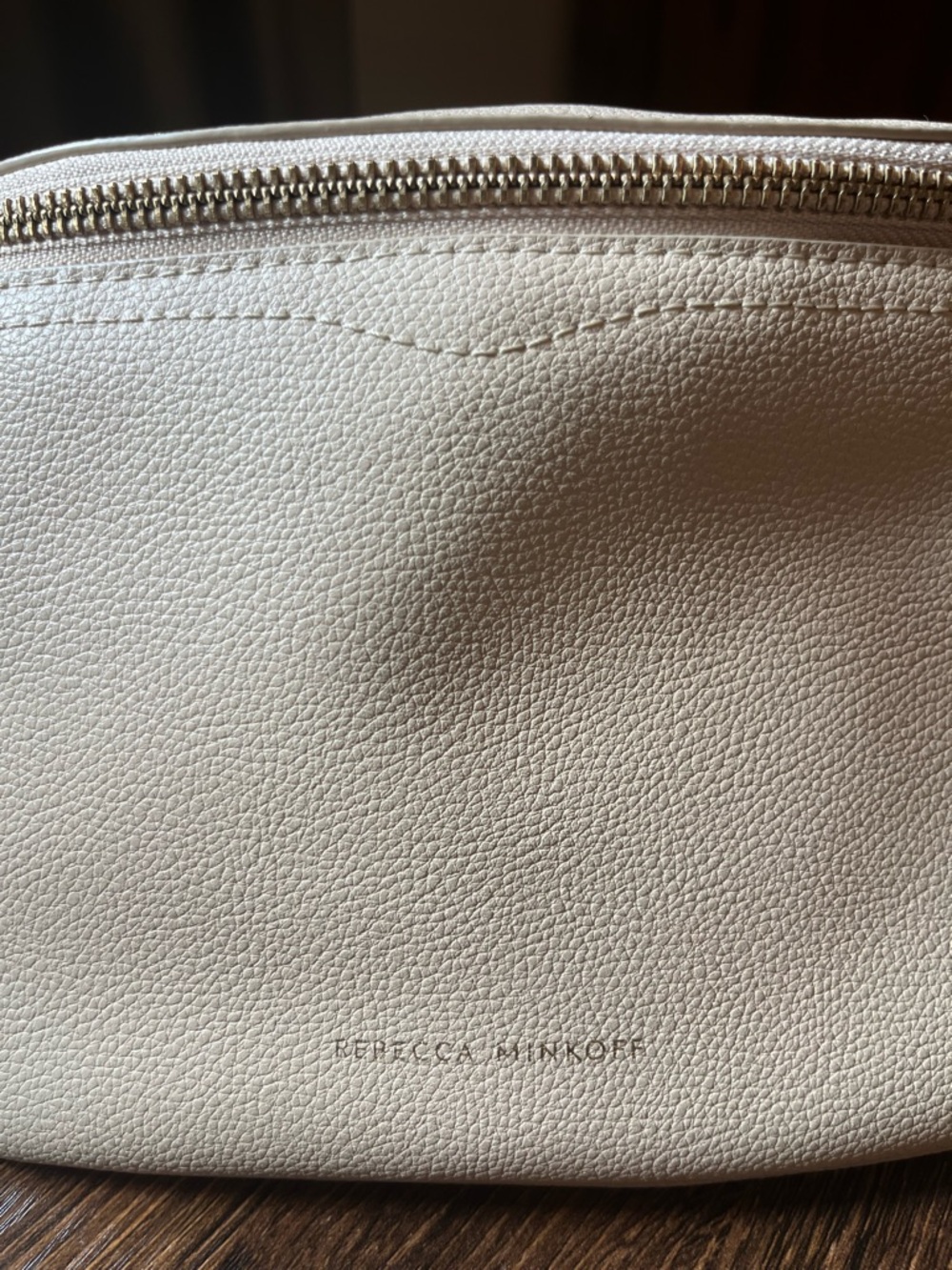 NWOT Rebecca Minkoff Bree Belt Bag Cream Leather with Gold Zip Crossbody - Picture 4 of 8